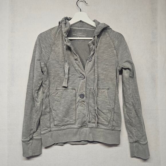 J. Crew Tops - J.Crew Washed Heavyweight Weekend Jersey Pullover Hoodie Gray